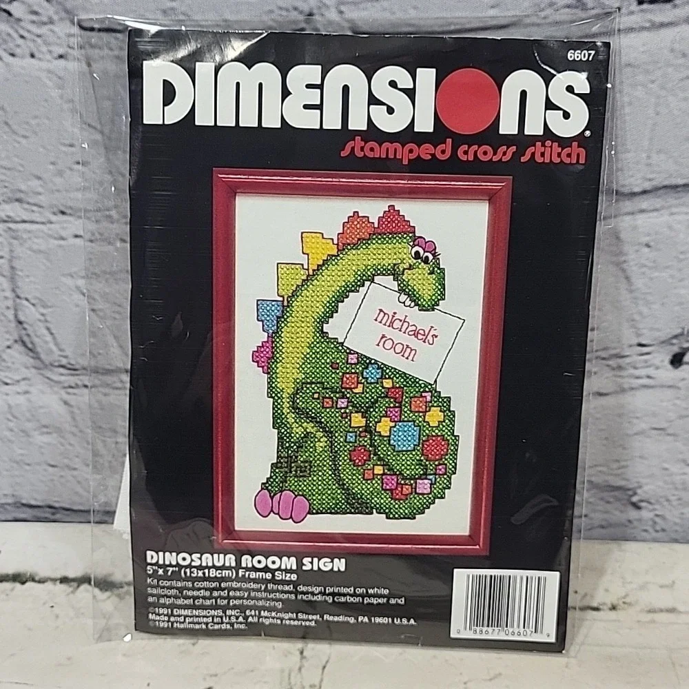 Mini Cross‎ Stitch Kits Lot Of 4 Welcome Dino Room Sign French Country